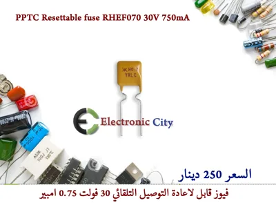 PPTC Resettable fuse RHEF070 30V 750mA